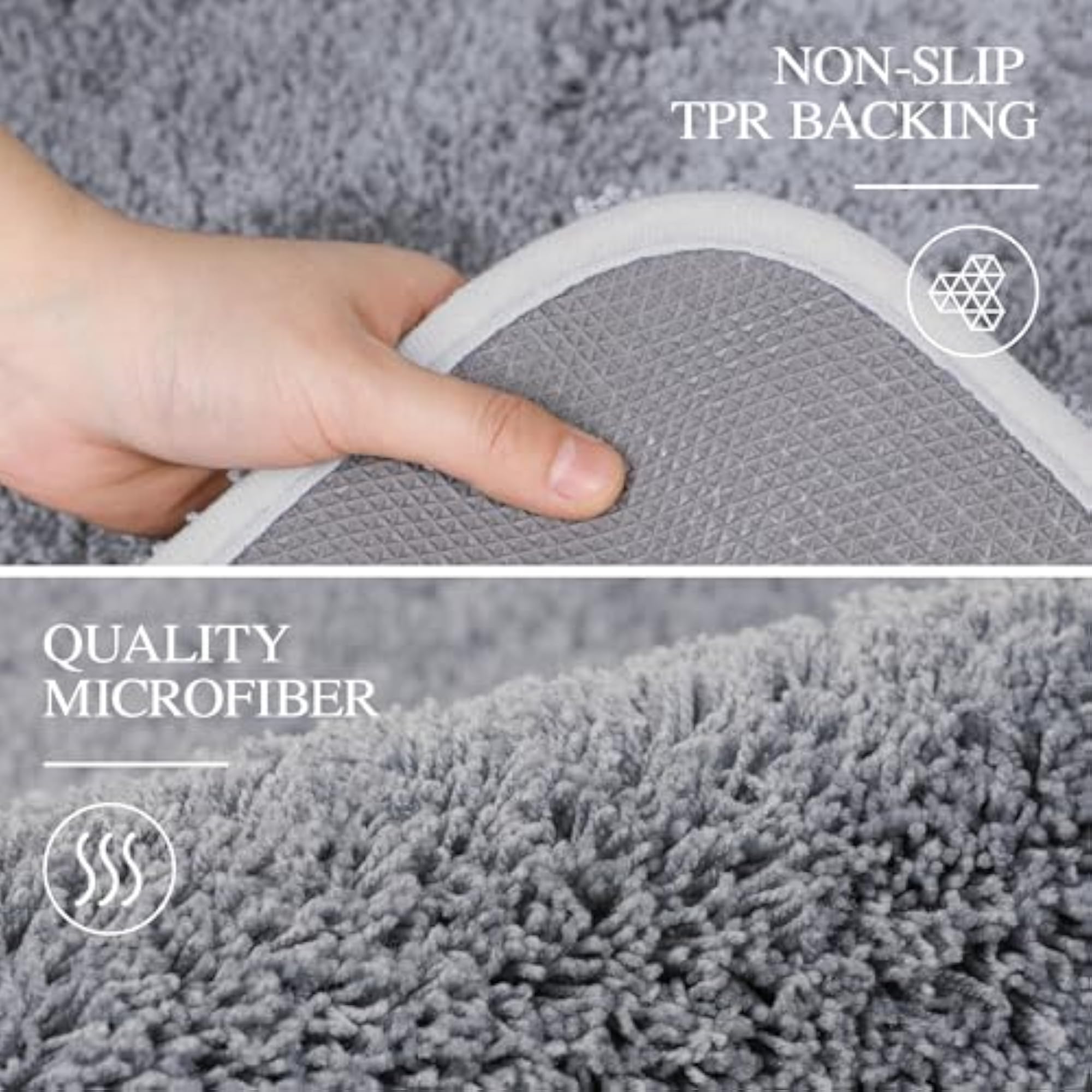 Super Soft Shag Shower Mat, Non-Slip Bath Rug